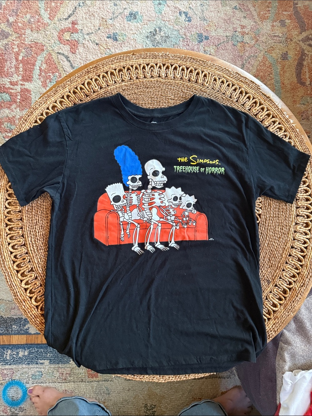 The Simpsons Treehouse of Horror Black Graphic Tee - Red Couch Design